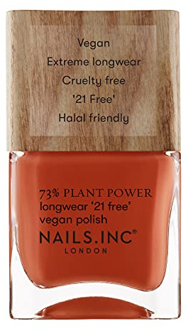 Nails.INC 73% Plant Power Nail Polish, Long Lasting Nail Color Lasts Up to 10 Days, Quick Drying, Cruelty Free, Vegan, 21 Free Formula, What On Earth, (14ml)