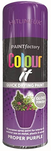 HitlineUK Purple Spray Paint 400ml Gloss Purple Paint for Walls, Interior & Exterior Wall Paint Wood Paint Plastic Paint.