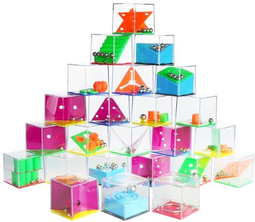 OSDUE 24 Stück Geduldsspiele, Mini Denkspiel Knobelspiel für Kinder, 3D-Geduldsspiele, Adventskalender Geschicklichkeitsspiele, Mitbringsel, Gastgeschenke, Give Aways