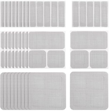 30 Sheets Window Screen Door Repair Kit, 3 Styles Self-Adhesive Screen Repair Patch Tape Fiberglass Waterproof Screen Hole Cover Screen Mesh Repair for Patio Sliding Door Tent Nets