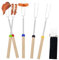 Lithyc 5 PièCes Brochettes Pour Barbecue - Pique Brochette - Brochette Barbecue - Convient Pour Feu De Camp,Barbecue,Cuisine De Camping En Plein Air,Fourchette TéLescopique Avec Manche En Bois
