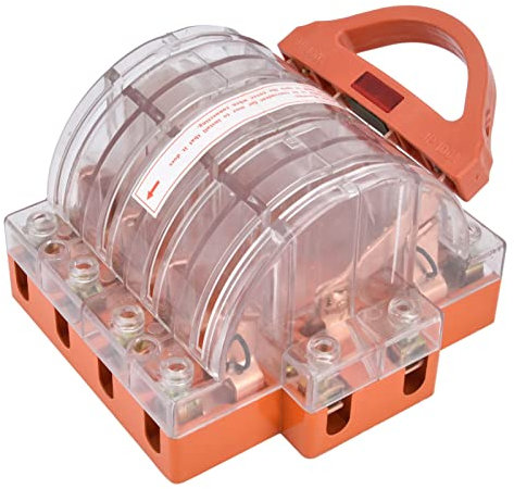 Interruptor de Seguridad de Cuchillo de Desconexión AC380V, Interruptor de Desconexión de Seguridad 100A 4 de Doble Tiro Indicadores LED de Carcasa Transparente Interruptor