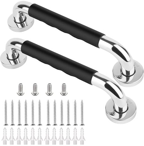 Barre D'Appui WC, Lot de 2 Poignée de Baignoire, Barres D'appui de Salle de Bain, Barre Baignoire, Barre D'appui en Acier Inoxydable, Barre de Maintien Douche, pour Baignoire, Rampe D'escalier