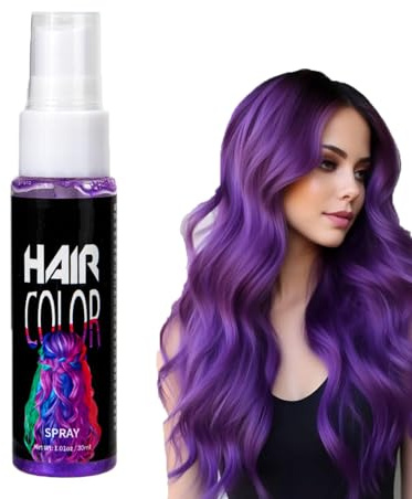 Laque pour cheveux rose, spray de couleur temporaire Crazy Pink, coloration temporaire pour cheveux, coloration instantanée pour Halloween, cosplay (violet)