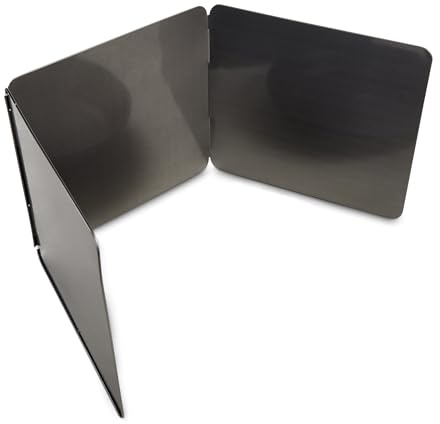 HIC Kitchen 3-Sided Splatter Guard, Non-Stick Carbon Steel, Heat Safe, Folds Flat For Storage, Fits Up To 10.5-Inch Pans And Bowls