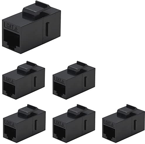 Greluma 6 Pièces Cat6 RJ45 Coupler, Ethernet Coupler, Cat6 RJ45 Keystone Jack, Femelle à Femelle