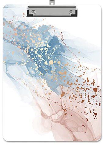 Piasoenc Kunststoff-Klemmbrett, niedliche dekorative Klemmbretter, 31,1 x 22,9 cm, A4-Standard-Letter-Format, hartes Klemmbrett mit Metallclip, Büro-Klemmbretter für Krankenschwestern, Studenten, Büro