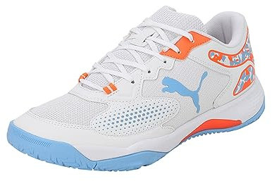 PUMA Unisex Solarcourt Rct Tennisschuh, Puma White Puma Black Team Light Blue, 47 EU