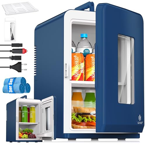 KESSER® Mini réfrigérateur 2 en 1 | Glacière | Capacité de 15 litres avec Fonction de Chauffage, transportable, AC DC 220-240 V/12 V, Prise électrique et Allume-cigares