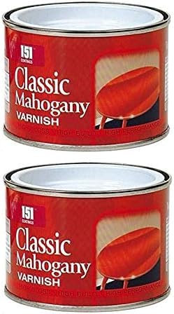 PEBBLE HUG 2X 151 Coatings Classic Mahogany Varnish Paint Home DIY Wood Protector 180ml Tin, Quick Drying Wood Satin, Versatile Usage (Pack of 2)