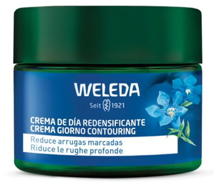 Weleda - Linea CONTOURING Genziana Blu e Stella Alpina - Crema Giorno Ridensificante 40 ml - Riduce le rughe profonde, rassoda il collo e la pelle tendente al cedimento