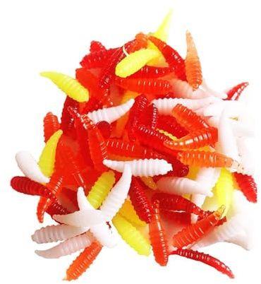 50 Soft Silicone Maggot Worm, Soft Artificial Bread Worm Fishing Lure, Soft Artificial Bread Worm Fishing Lure Biomimetic Earthworm Lures Worm Fishing Lures Simulation Bait Fake Worm For Saltwater