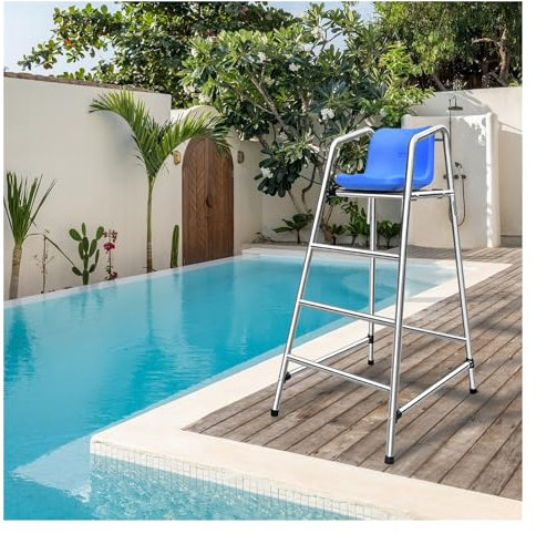 pool stuhl Hoher Rettungsschwimmer-/Liegestuhl für den Außenbereich strapazierfähig – Rettungsschwimmerstuhl mit bequemem ABS-Sitz für Erwachsene/Kinder für Pools Terrassen Strände(150cm/59in/4.9ft hi