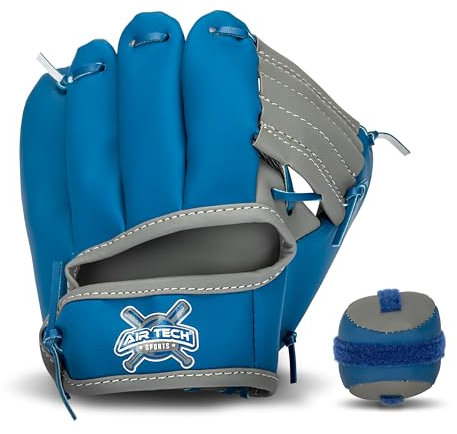 Franklin Sports Stiktek Toy Baseball Glove + Ball Set - 8 - Grey + Navy
