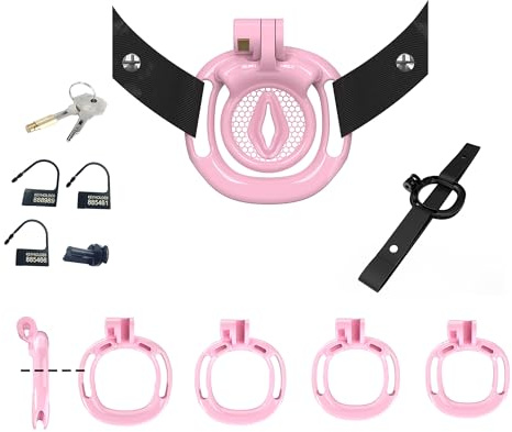 Hdynasty Mini Jaula de Resina Plana Positiva y Negativa Wearable Dispositivo de Fitness y Culturismo para Hombres con 1 Banda Elástica de Asistencia + 4 Anillos de Arco Fijo (Rosa, XX-2)