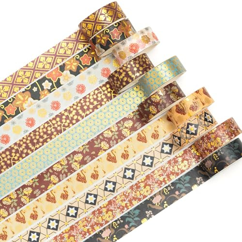 Songdao 10 Rollos Sakura Washi Tape Set cinta adhesiva decorativa Washi Adhesivo de Cinta Decorativa para DIY Crafts Scrapbooking (Cherry Blooms)