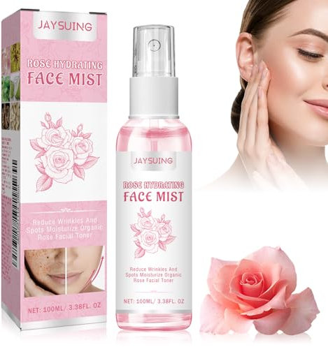 Eau de Rose Bio 100ml Extraits Naturels de Plantes Eau de Rose Visage Lotion Tonique Hydratante et Purifiante Cadeau pour anniversaire Saint Valentin