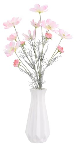 Lot de 2 plantes cosmos artificielles roses artificielles pour intérieur et extérieur, fleurs en tissu pour mariage, banquet, fête florale, maison, hôtel