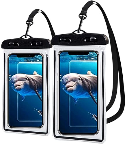 SSKHE 2 Pack IPX8 Waterproof Phone Case For Swimming, Underwater Mobile Phone Case IPX8 Waterproof Case For Swimming, Phone Case For iPhone 16 15 14 13 12, Sumsung, Smartphone Up Black