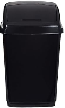 ZARVICZONIA 10L/30L/50L Premium Plastic Swing Bins Durable For Kitchen Bathroom Rubbish Office Room Trash Rubbish Recycling and General Waste (Black, 50 Litre)