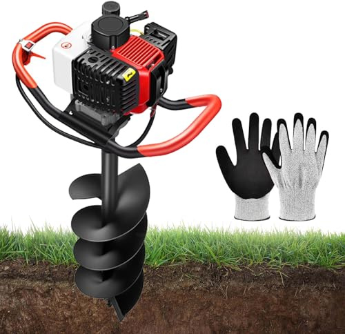 4-Stroke Gas Earth Auger | Heavy-Duty Cordless Post Hole Digger for Fence, Garden, and Tree Planting