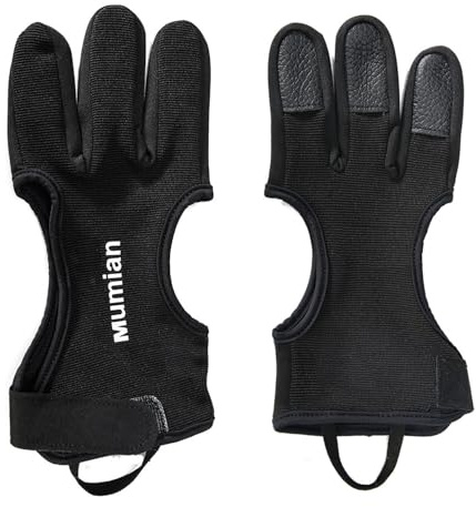 Guante de Tiro con - Negro 3 Dedos, Mano Juvenil, pestañas de Dedo de