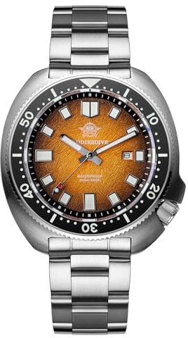 ADDIESDIVE Reloj de Buceo para Hombre 200m Resistente al Agua Movimiento de Cuarzo 2115 Cristal de Zafiro sintético Bisel Giratorio BGW9 Luminoso Calendario Acero Inoxidable Reloj analógico AD2511