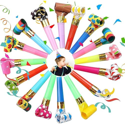 beejune 20 Stück tröten Kindergeburtstag, Party tröte, partytröte, für Geburtstagsfeier, Kinder Party, Bankett, Graduierung(Zufällige Farbe)