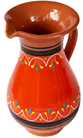 Terracotta arancione, 2 quart Pitcher – dipinto a mano dalla Spagna