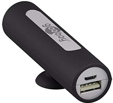 Goobay 59100 Powerbank mit Saugnapf und Standfuß Akku, 2200mAh