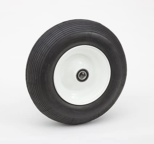 Lapp Wheels 16 Pneumatic Wheel | Replacement for Wheelbarrows, Hand Trucks & Utility Carts | 1 Axle Bearings | 4 Offset Hub