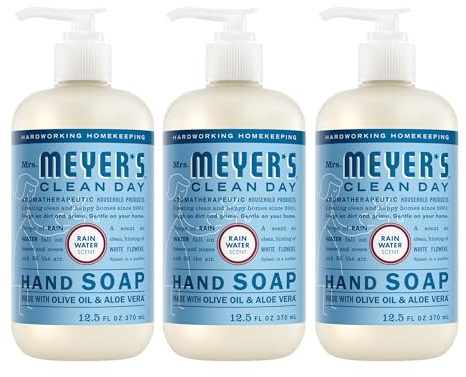 MRS. MEYER'S CLEAN DAY Hand Soap, Rain Water Scent, 12.5 Fl Oz Bottle - 3 Pack