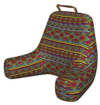 Ambesonne African Reading Pillow Cover, Colorful Diamond Motifs with Angled Lines Lively Palette Geometric Borders, Unstuffed Printed Bed Rest Case from Soft Fabric, XL Size, Multicolor