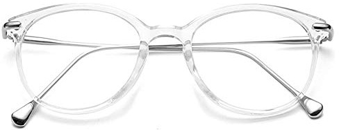 OYMI Gafas de lentes transparentes redondas, montura sin receta para mujeres y hombres