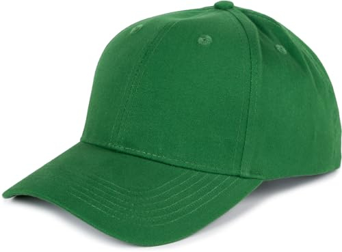 styleBREAKER Cappello da Baseball Unisex a 6 Pannelli, in Cotone Spazzolato, Chiusura Regolabile con Chiusura a Strappo, Design Monocromatico per Uomo e Donna, Abete Verde