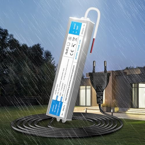 KSIBNW Transformador 220V a 12V 100W, Impermeable IP67 Fuente de Alimentación Exterior Ultra Fino LED Driver con Enchufe AC 220V a DC 12V 8,3A 100W Tensión Controlado Voltaje Constante Driver de Bajo