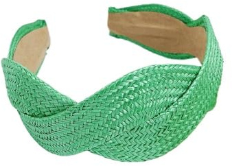 Elastici per capelli intrecciati in Europa e negli Stati Uniti, in tinta unita, alla moda, accessori per capelli da donna (verde)