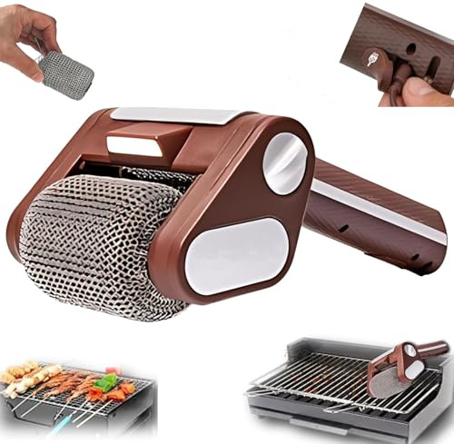 Detergente elettrico per barbecue, senza setole, senza fili e ricaricabile, in acciaio inox, 350 giri/min, per barbecue da esterno