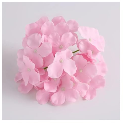 AEJHSIN Konstgjorda hortensior 10 st/parti dekorativt blomhuvud färgglada konstgjorda siden hortensia gör-det-själv hem fest bröllop båge bakgrund vägg(Pink 4)