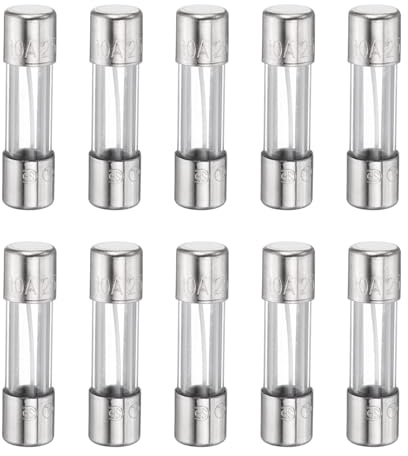 QUARKZMAN 10 Pezzi Fusibili 10A 250 Volt Fusibili In Vetro A Rapida Interruzione F10AL250V 5x20mm Fusibili Rapidi Per Luci Di Natale Sistemi Elettrici Forni A Microonde TV Ventilatori Luci Forni