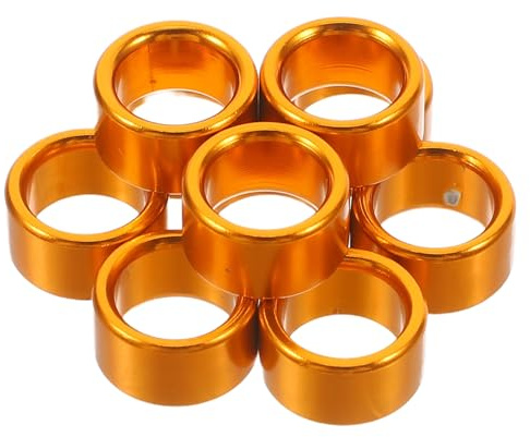 VOSAREA Lot de 10 Bagues de Pattes en Aluminium pour Pigeons, Anneaux D'identification Dorés 8mm Intérieur X 6mm Hauteur, Bracelets de Santé pour Colombophiles et Entraînement des Oiseaux