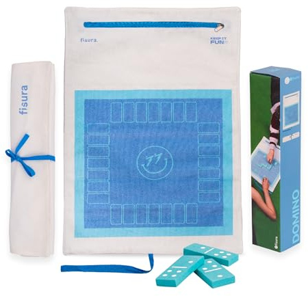 Fisura – Juego de Mesa portátil dominó. Juego de Viaje Enrollable para Playa, Viaje y escapadas. Juego portátil Original. Fichas Incluidas. 40 cm x 9 cm