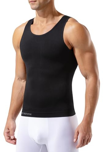 Casey Kevin Débardeur de Compression Homme Niveau 5 (20-25 mmHg) | Gain Ventre Plat Homme - T-shirt Compression Homme, Gainant pour Morphologie, Sport et Quotidien