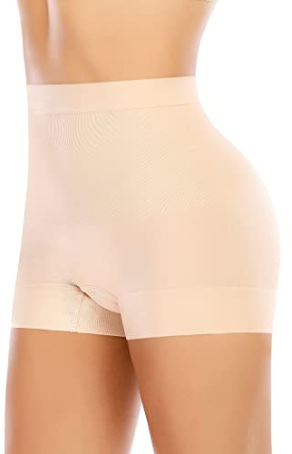 YARRCO Braga Faja Reductora Mujer Invisible Faja Pantalon Adelgazante Vientre Plano Braguitas Moldeadoras Cintura Alta Cintura Media Shapewear Shorty Control de Abdomen Sin Costuras (#10 Beige,M)