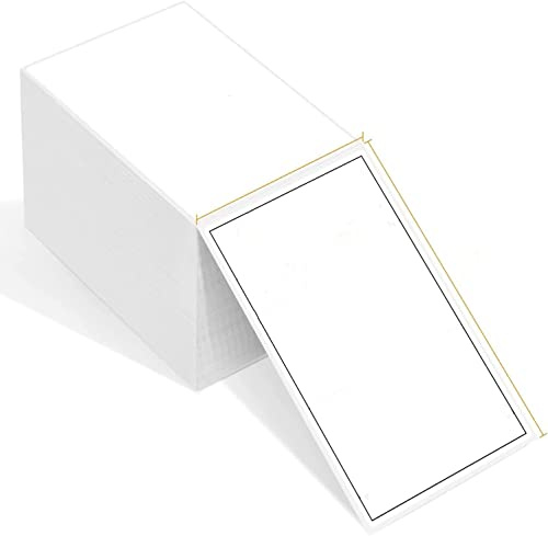 Thermal Labels Fanfold Shipping Labels 4'' x 6''(101mm x 152mm) 500 Labels Total Permanent Adhesive, White Mailing for Thermal Printer