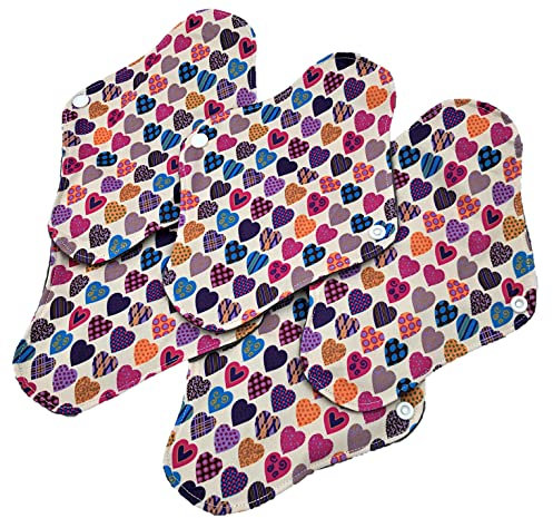 5 X Reusable Sanitary Pads Bamboo Sanitary Towels, St's Odour-Absorbing Cloth Washable Menstrual Medium to Heavy Flow Eco Friendly Cloth Panty Liner Period Pads