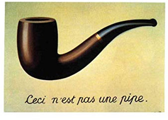Stampa in Tela Canvas 100% QUALITà ITALIA - Magritte - Ceci n'est pas una pipe l'inganno - effetto Dipinto Idea Regalo Casa quadro cucina stanza da letto soggiorno (40x60 cm)