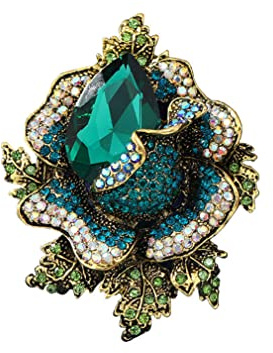 Crystal Diamond Rose Vintage Flower Luxury Simple Elegant Office Temperament Jewelry Gift for Girls Lady