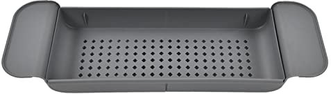 Vassoio Organizer Espandibile per Vasca da Bagno, Portaoggetti Multifunzione in PP, Mensola da Bagno (Grigio)