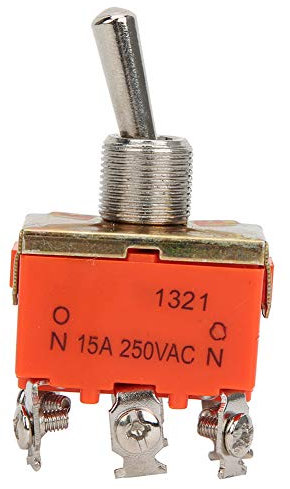 Interruptor, 10PCS E-TEN1321 Interruptor de Palanca 6 Pines ON-ON Interruptor de Palanca de 2 Posiciones AC 250V 15A, Interruptores de Palanca 12Pdt